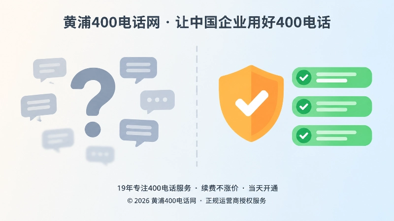 对比式插画：左侧模糊问号与散乱气泡，右侧盾牌与整齐数据条